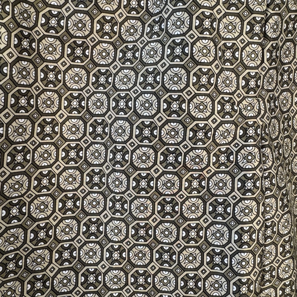 Liz Claiborne Tabitha Silk Pant Women's Sz 8 Khaki/Olive‎ Geometric Print - Picture 2 of 11